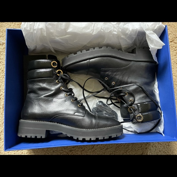 Stuart Weitzman Shoes | Stuart Weitzman Lexy Blavig Combat Boots. | Color: Black | Size: 9.5 | Valry12's Closet